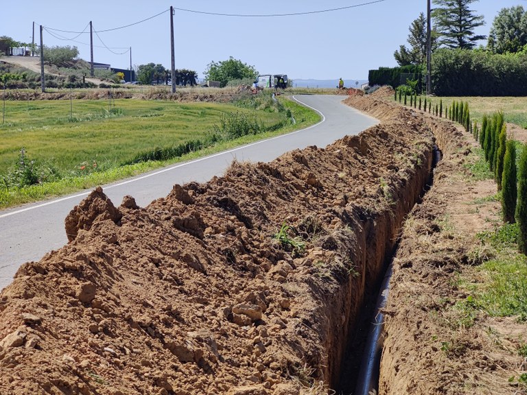 Obres del Bypass d'interconnexió de les dues xarxes d'aigua d'Alcarràs