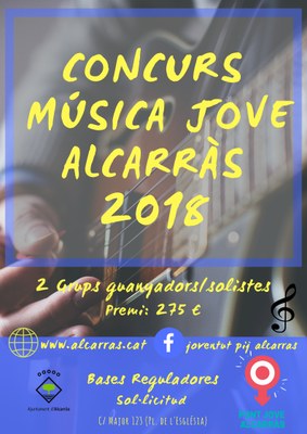 Alcarràs impulsa el Concurs Música Jove Alcarràs 2018